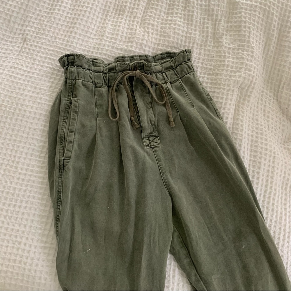 Free people margate pleated green trouser